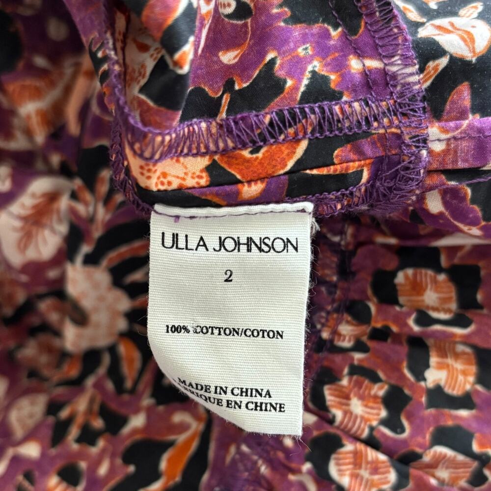 Ulla Johnson Naomi Ruffle Mini Dress 2 NEW Purple Orange - Picture 6 of 7